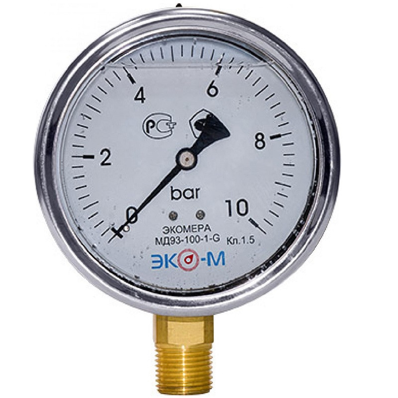 Манометр радиальный Экомера МД93-100-G-10 Дк 100 мм 1/2 дюйма