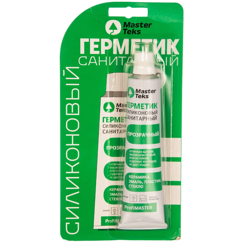 Герметик силиконовый Masterteks Profi Master санитарный прозрачный 80 мл 53378