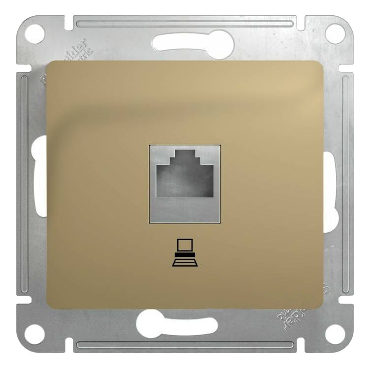 Механизм компьютерной розетки Schneider Electric Glossa GSL000481K RJ45 одноместный титан