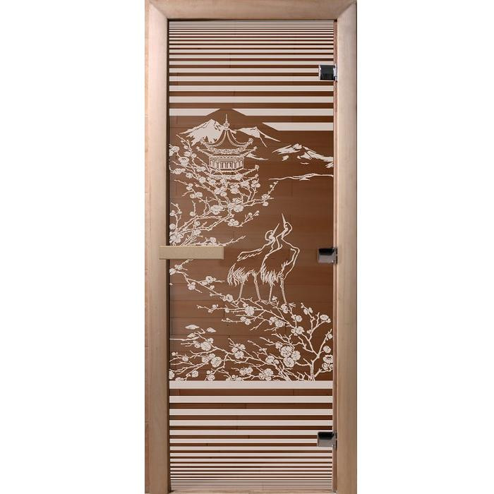 Дверь для сауны стеклянная Doorwood DW01305 Япония бронза 800х2000 мм