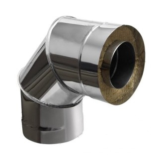 Сэндвич колено для дымохода нержавеющая сталь Eco Flue 0,5 мм D200х120 мм угол 90 градусов