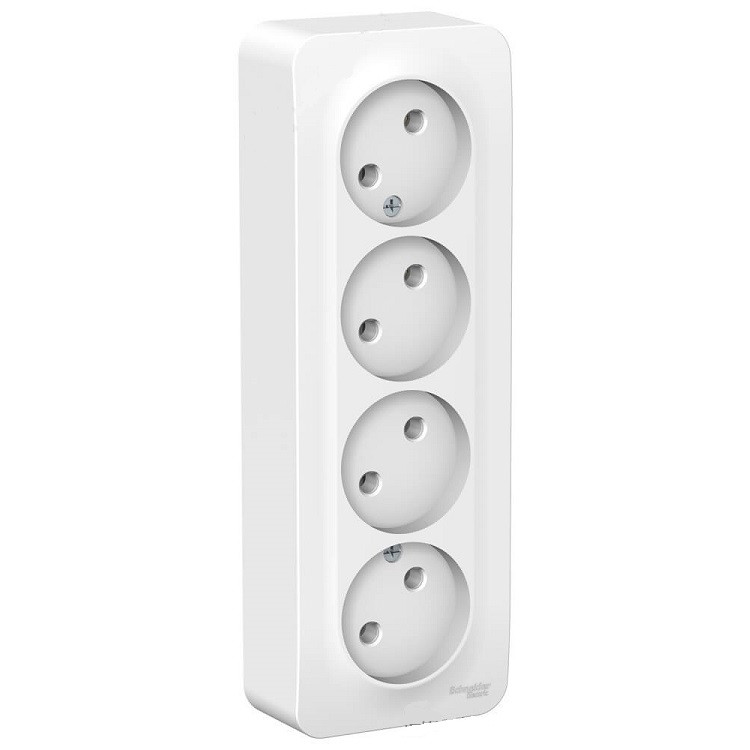 Розетка Schneider Electric Blanca BLNRA000411 четырехместная с изолирующей пластиной белая