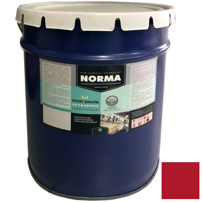 Грунт-эмаль 3 в 1 Novocolor красный матовый 20 кг