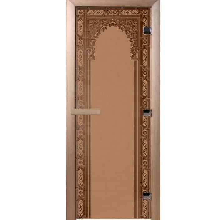 Дверь для сауны стеклянная Doorwood DW01508 Восточная арка бронза матовая 700х1900 мм