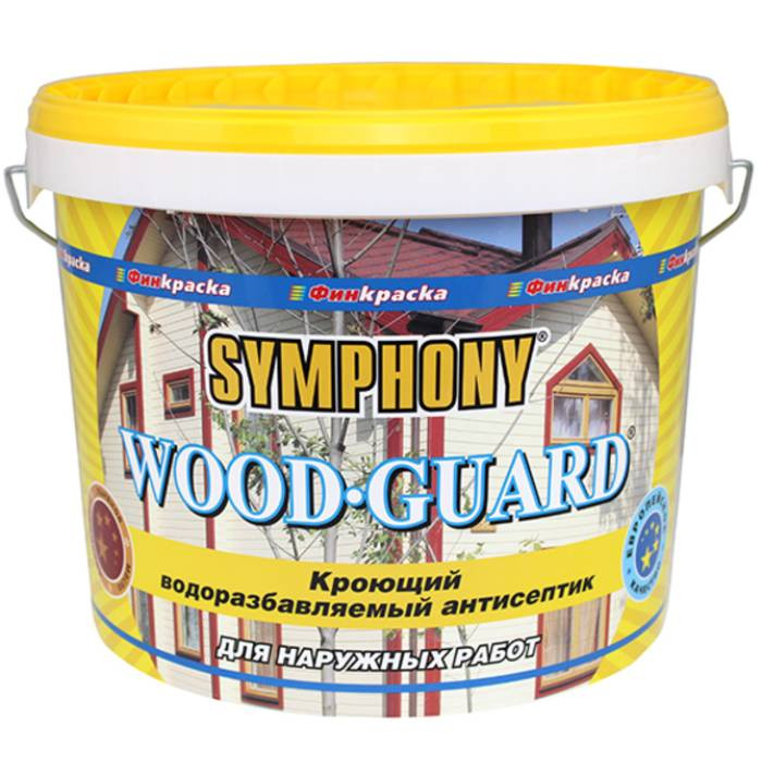 Антисептик водоэмульсионный Symphony Wood Guard 00-01100280 VC пластиковое ведро 9 л
