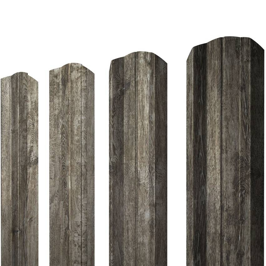 Штакетник М-образный Grand Line Print Elite Nordic Wood TwinColor фигурный резка 0,45 мм