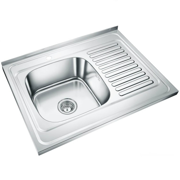 Кухонная мойка накладная Emar Steel 6080L глянец