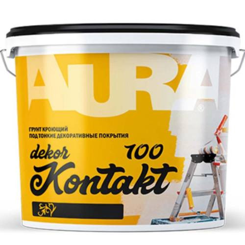 Грунт кроющий под тонкие декоративные покрытия Aura Dekor Kontakt 100 3,5 кг