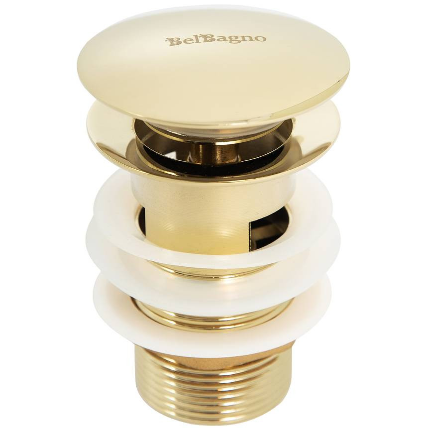 Клапан донный BelBagno BB-SAT-ORO с системой Клик-клак с переливом золотой