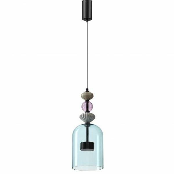 Подвесной светильник Odeon Light Palleta L-Vision ODL24 299 5046/12L 12W 4000К 1400Лм черный/голубой