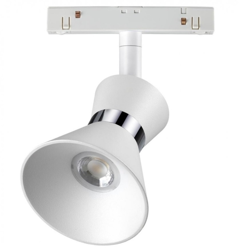 Светильник трековый для низковольтного шинопровода Novotech Flum Shino NT20 054 358399 4000K 10W белый/хром
