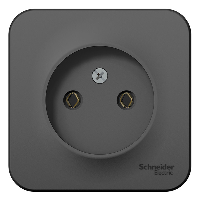 Розетка Schneider Electric Blanca BLNRA000116 одноместная без заземления с изолирующей пластиной антрацит