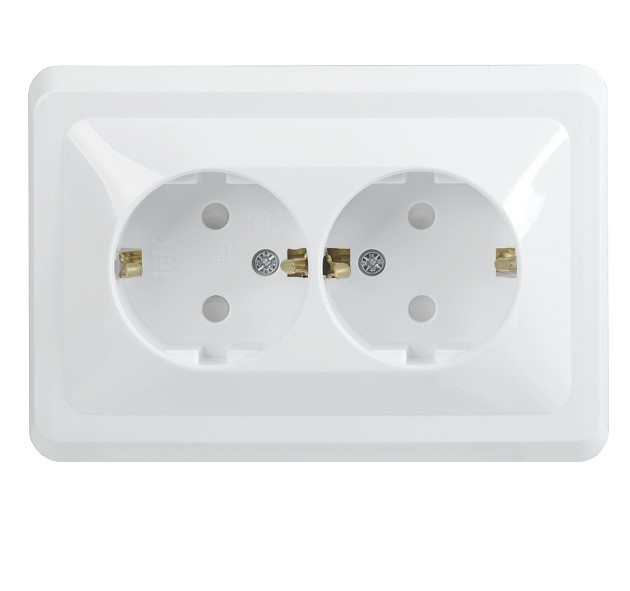 Розетка двухместная IEK Вега РСш12-3-ВБ ERV24-K01-16-DM
