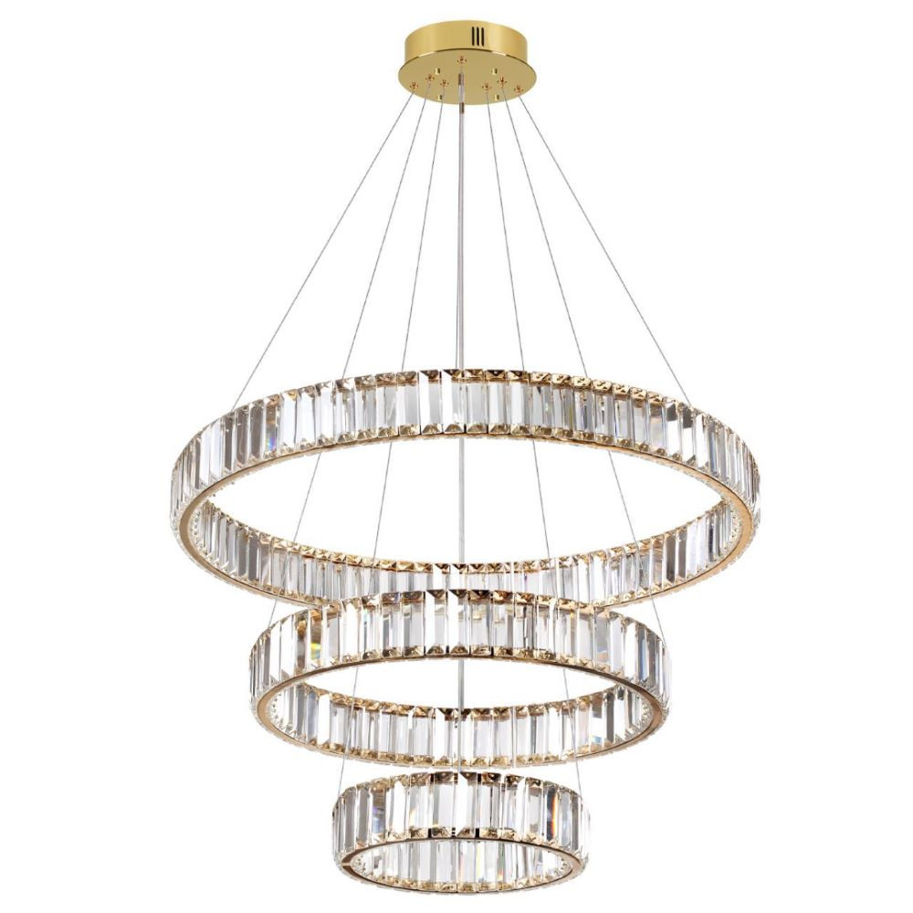 Люстра подвесная каскадная Odeon Light Vekia L-Vision ODL23 427 LED 88W 4000K 8800 Лм золотая