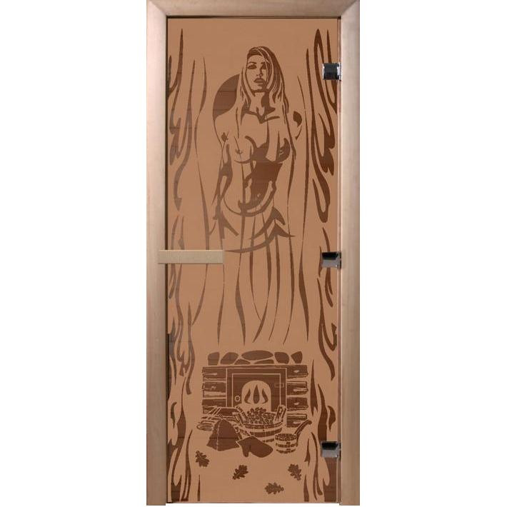 Дверь для сауны стеклянная Doorwood DW01514 Горячий пар бронза матовая 800х2000 мм