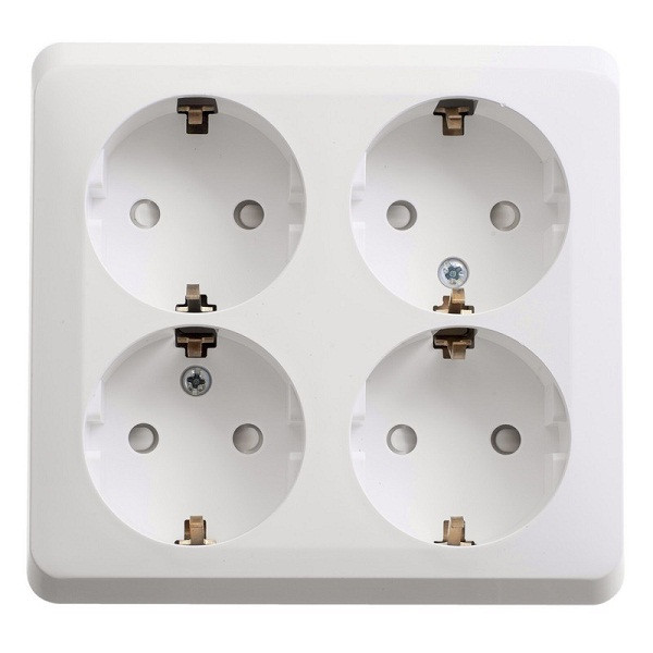 Розетка Schneider Electric Этюд PA16-208B четырехместная белая