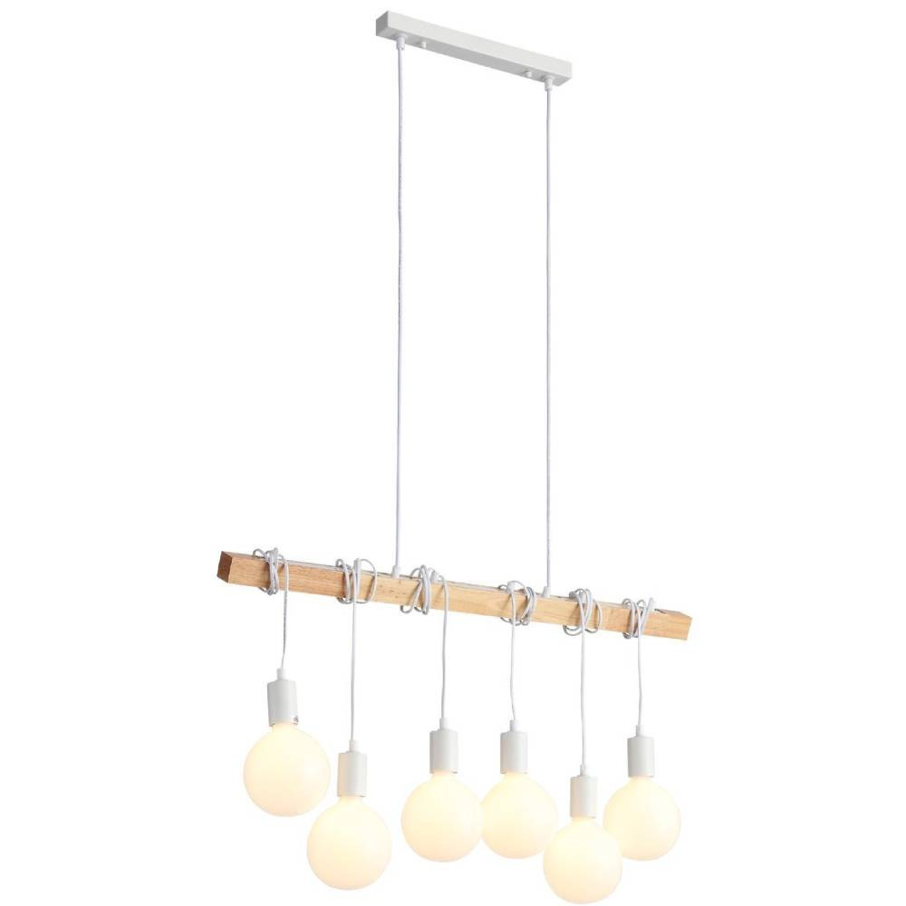 Светильник подвесной Evoluce Bagetti SL1142.503.06 белый/светлое дерево E27 6х60W