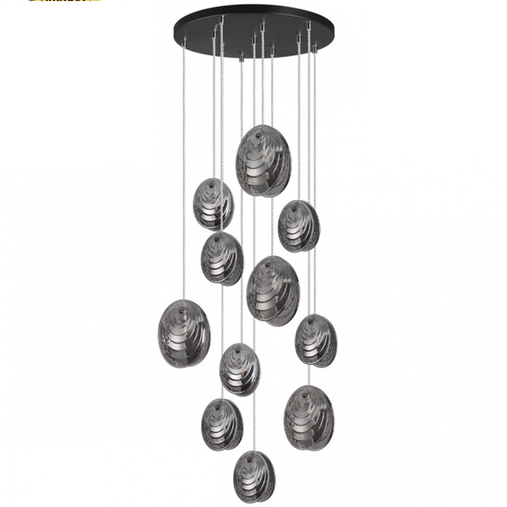 Люстра Odeon Light Mussels Modern ODL24 295 5038/11 11x40W черный дымчатый