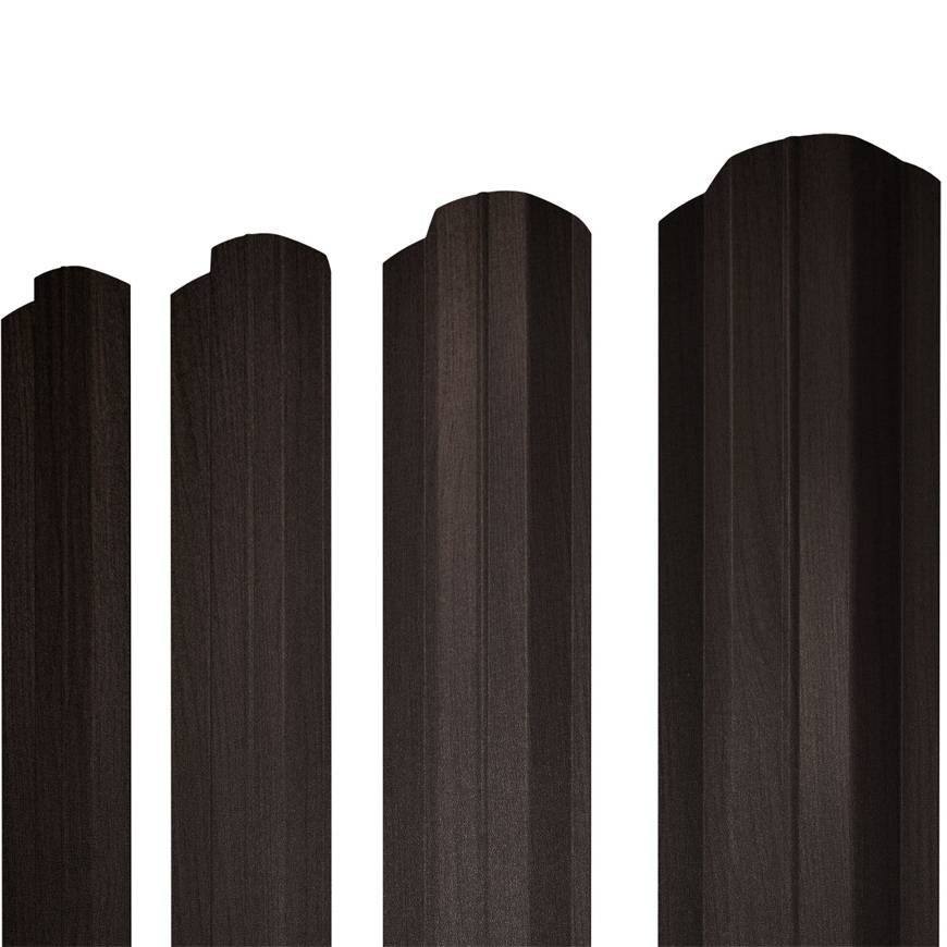 Штакетник М-образный Grand Line Print Elite Coffee Wood TwinColor фигурный резка 0,45 мм