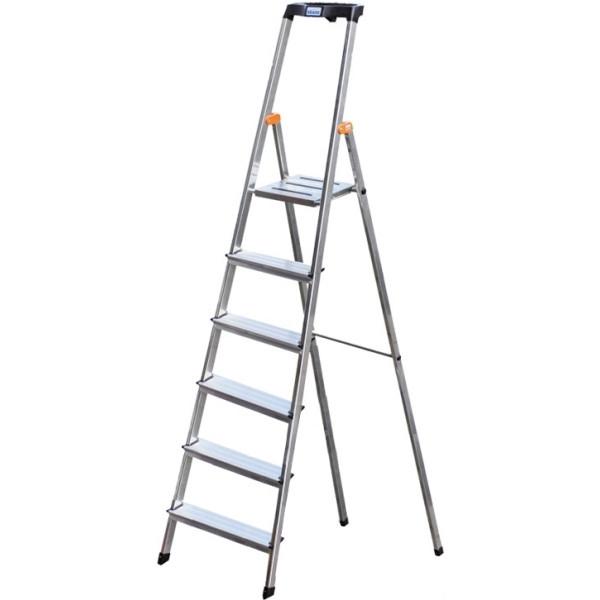 Стремянка односторонняя алюминиевая Krause Safety 126344 1х6