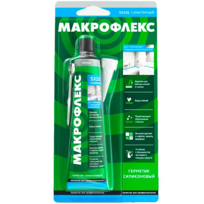 Герметик силиконовый Макрофлекс SX101 санитарный белый 70 мл