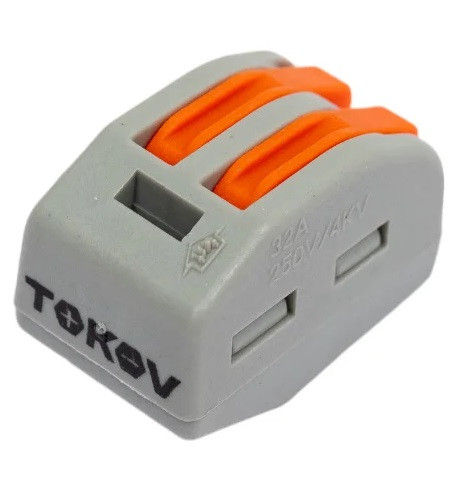 Клемма строительно-монтажная Tokov Electric СМК 222-412 PCT-212 TKE-PCT-212/BL10 с рычагом 10 штук
