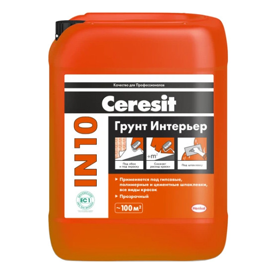 Грунтовка Ceresit IN 10 Грунт Интерьер 5 л
