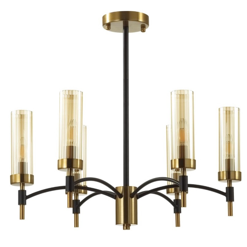 Люстра потолочная Lumion Sharon Classi LN23 167 6538/6C E14 6x40W чёрный/латунь