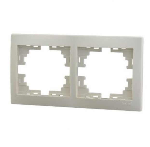 Рамка двухместная Lezard Mira 701-0300-147 крем