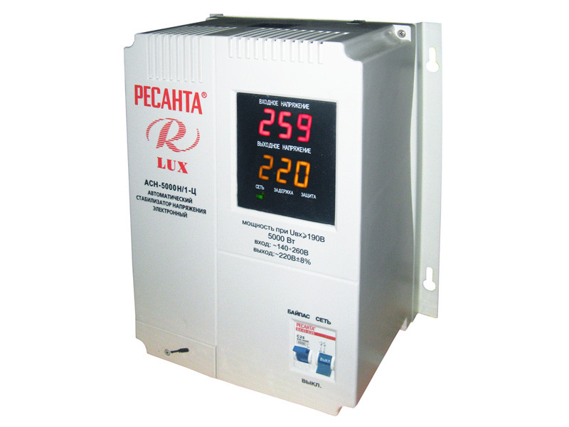 Стабилизатор напряжения РЕСАНТА АСН-5000Н/1-Ц Lux 63/6/16