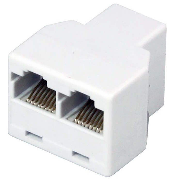 Переходник Rexant 06-0112-B LAN гнездо 8Р8С (RJ-45) - 2 гнезда 8Р8С (RJ-45)