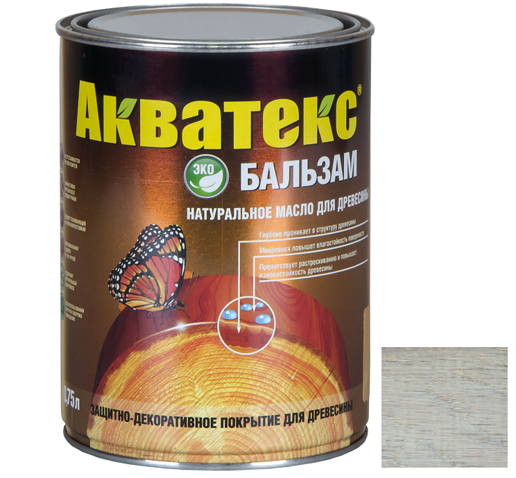 Бальзам масло для древесины Акватекс Иней 0,75 л