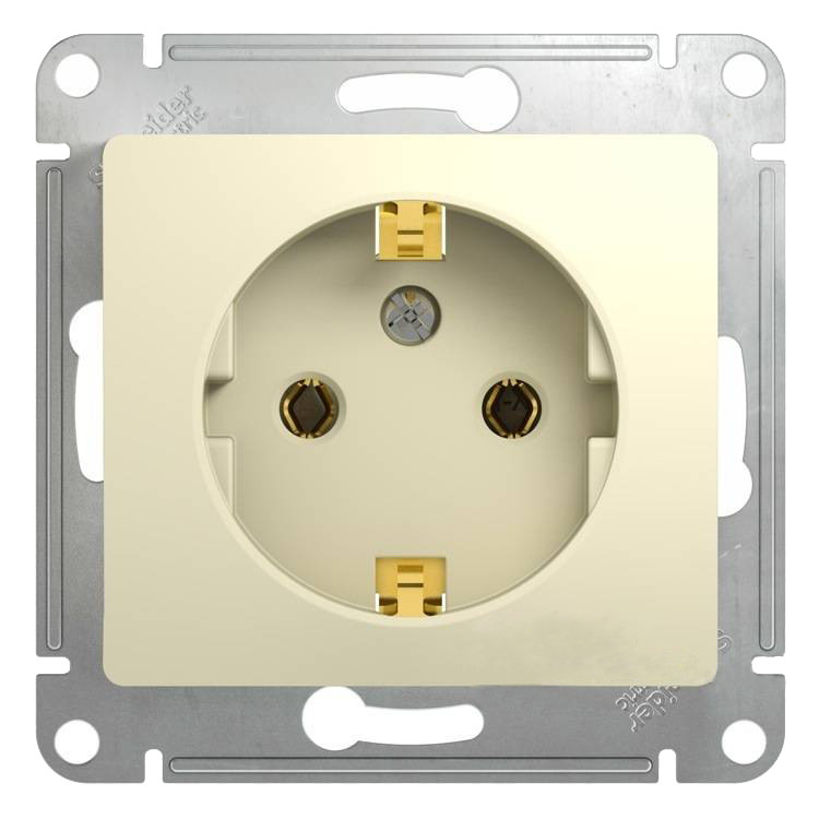 Механизм розетки Schneider Electric Glossa GSL000243 одноместный с заземлением бежевый