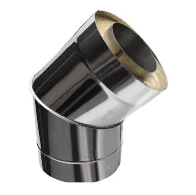 Сэндвич колено для дымохода нержавеющая сталь Eco Flue 0,5 мм D300х200 мм угол 135 градусов