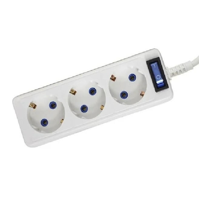 Удлинитель Космос YKsm3m-3g-Z-V(10A)P 3х3 м 10А IP20 ПВС 3х0,75 с заземлением