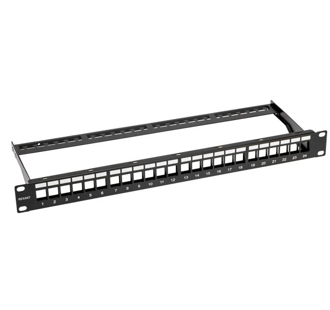 Панель коммутационная наборная Rexant Pro 02-0053 19 дюймов 1U UTP 24 порта