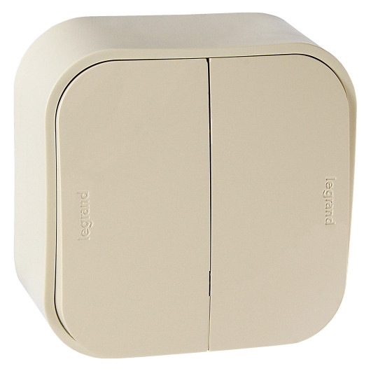 Выключатель Legrand Quteo 782232 двухклавишный Слоновая кость