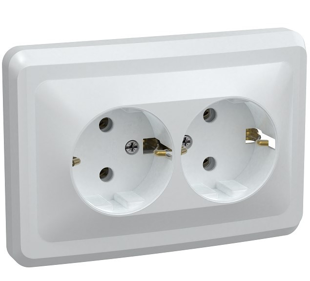 Розетка двуместная IEK Вега РС12-3-ВБ ERV21-K01-16-DM