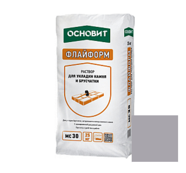 Раствор кладочный Основит Флайформ MC30G 020 серый 25 кг