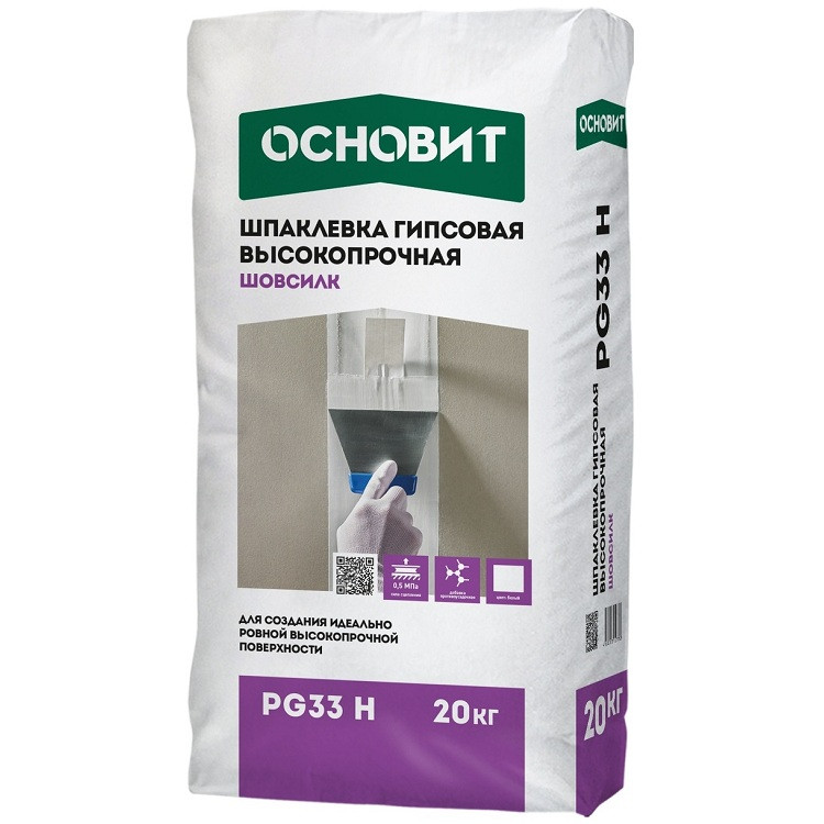 Шпаклевка гипсовая высокопрочная Основит Шовсилк PG33 Н (Т-33) 20 кг