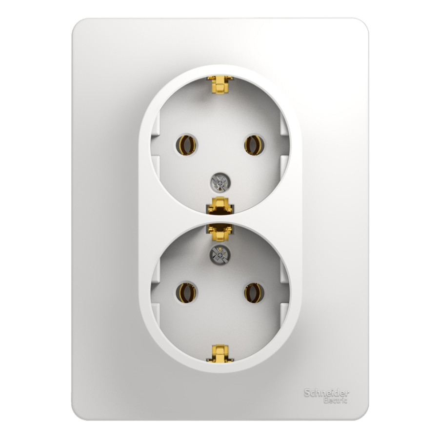 Розетка Schneider Electric Glossa GSL000124 двухместная с заземлением белая
