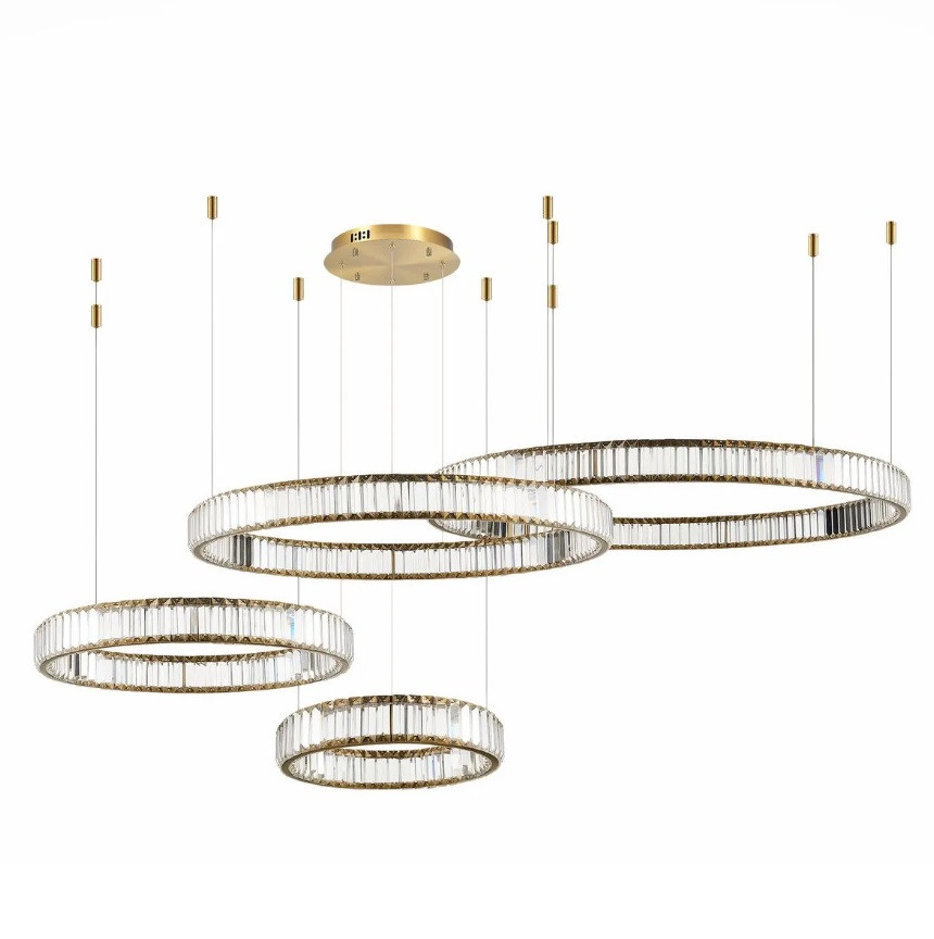 Люстра подвесная ST Luce Tivoli SL1622.303.04 LED 1х190W 4000K латунь/прозрачный
