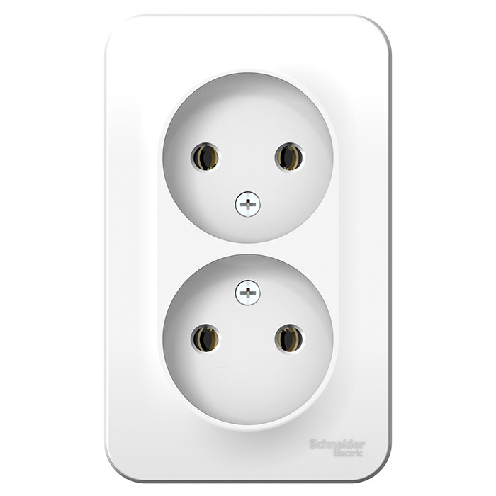Розетка Schneider Electric Blanca BLNRA000211 двухместная без заземления с изолирующей пластиной белая