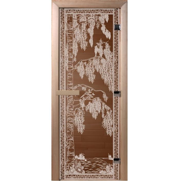 Дверь для сауны стеклянная Doorwood DW00901 Березка бронза 800х2000 мм