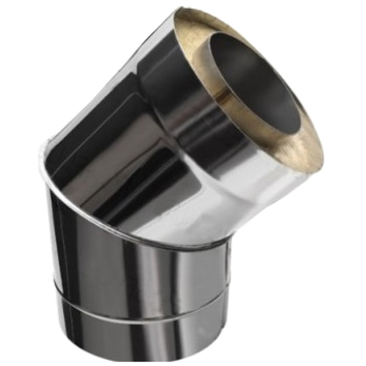 Сэндвич колено для дымохода нержавеющая сталь Eco Flue 1 мм D230х150 мм угол 135 градусов