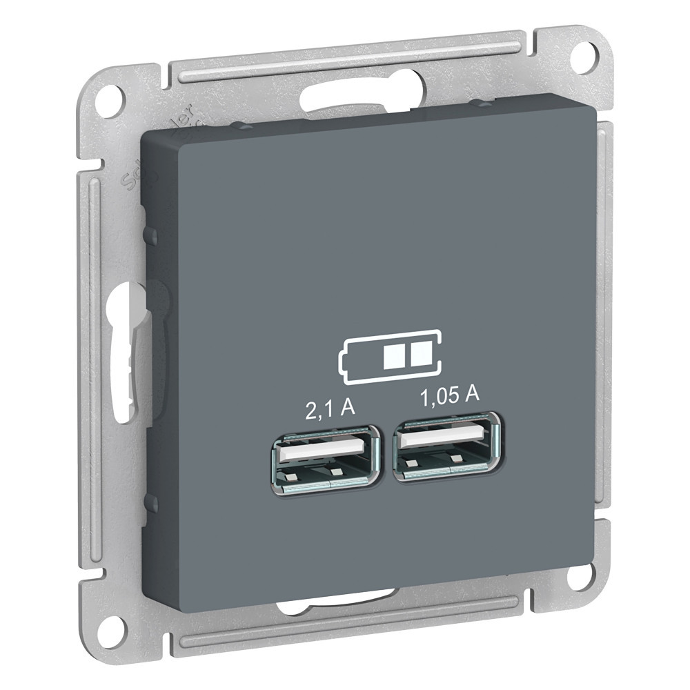 Механизм USB розетки Schneider Electric AtlasDesign ATN000733 двойной грифель