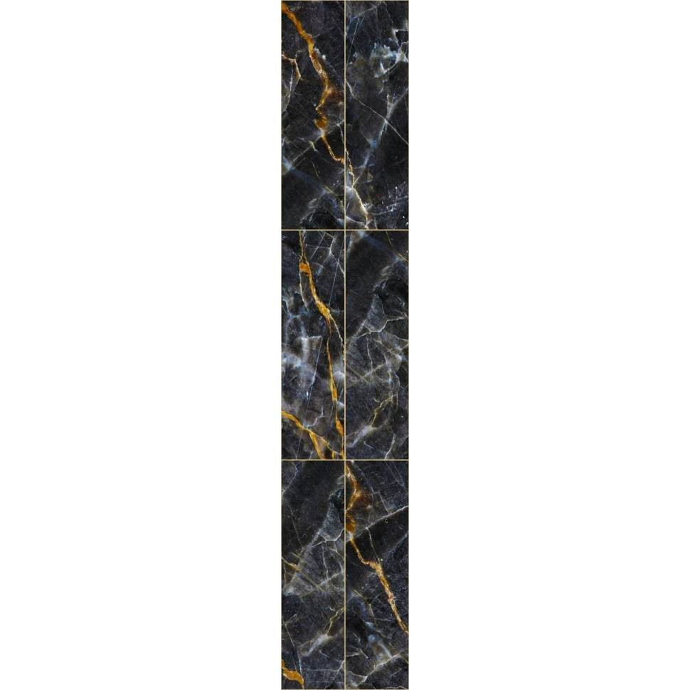 Панель стеновая ПВХ Панельпласт Ultra Marble Obsidian straight 2700х250х8 мм