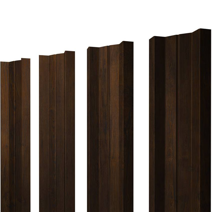 Штакетник М-образный Grand Line Print Elite Chestnut Wood TwinColor резка 0,45 мм