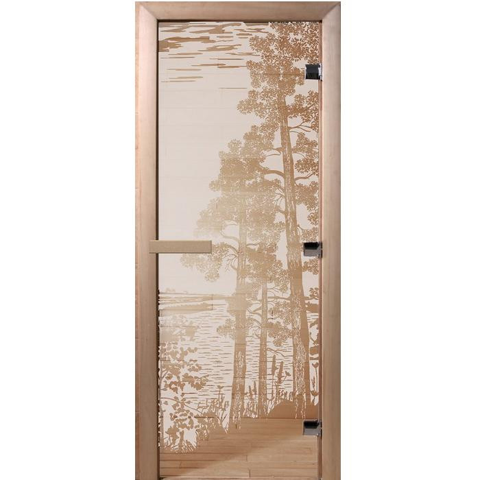 Дверь для сауны стеклянная Doorwood DW01315 Рассвет сатин 700х1900 мм