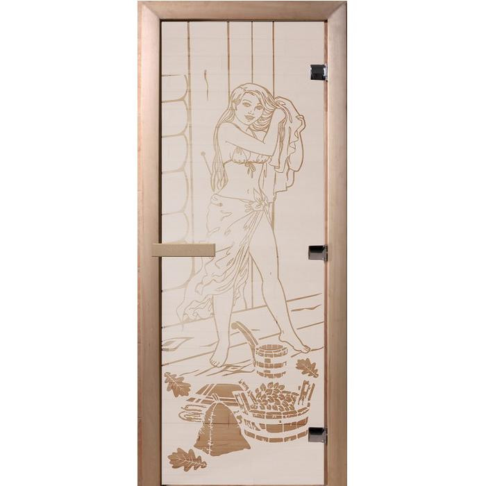Дверь для бани Doorwood DW00089 800х2000 мм сатин Дженифер